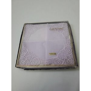 Vintage NOS 100% cotton Lehner handkerchief hankie floral Purple